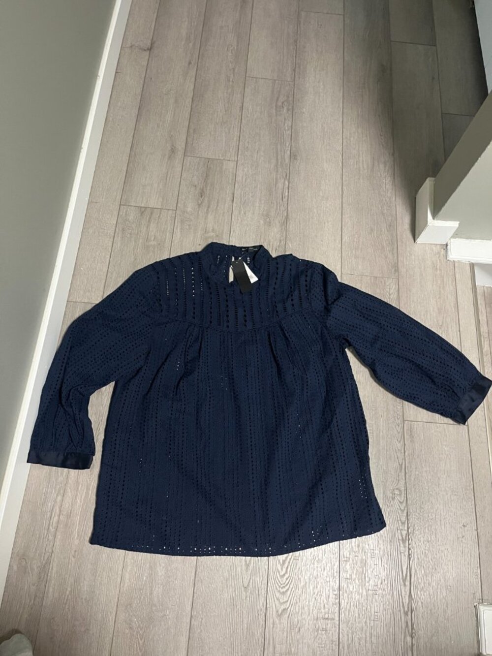 Banana Republic Navy Blue Blouse Long Sleeve XL NWT